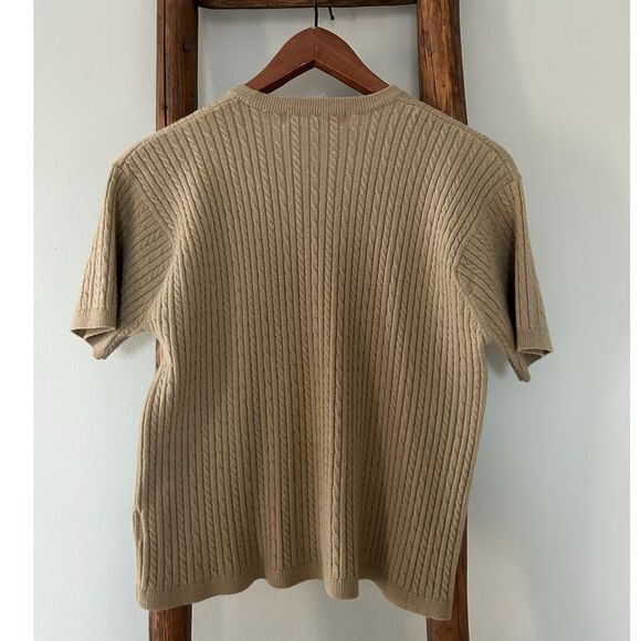 Jones New York soft cable knit top in olive green, Size M - Picture 2 of 3